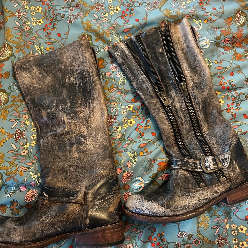 BED|STU Black and Brown Leather Boots - Picture 2 of 4